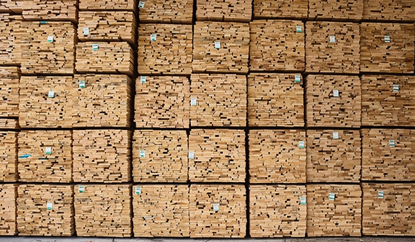 Stacks of sawn hardwood (Credit: American Hardwood Export Council)