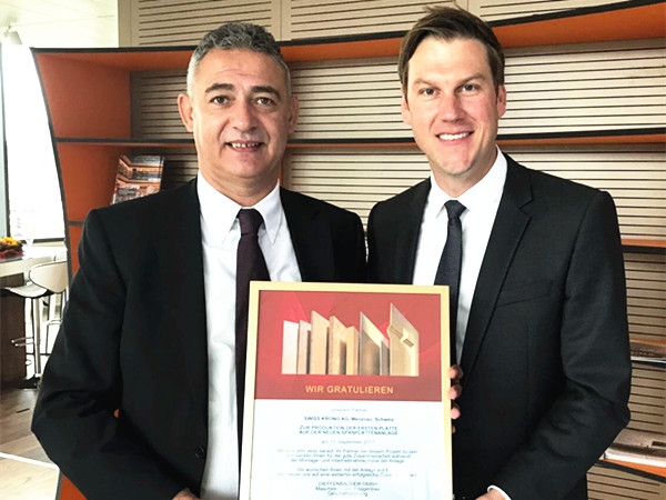 First Board for Birthday SWISS KRONO Commissions New Particleboard Plant with CPS+